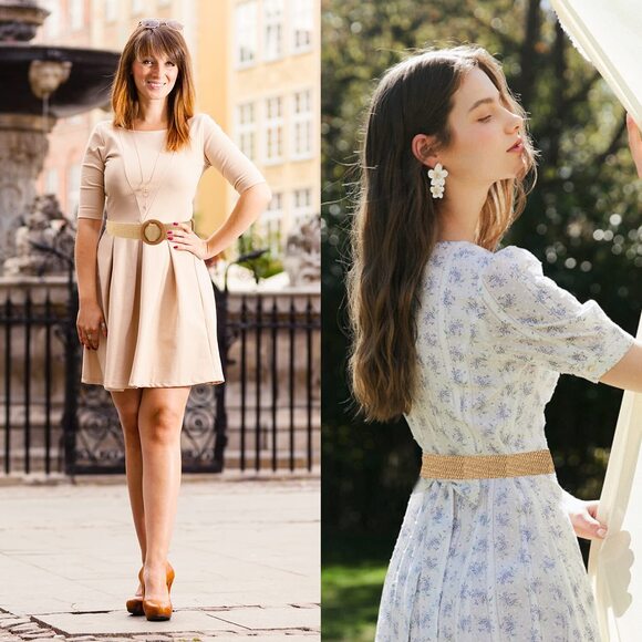 Women Woven Rattan Wide Stretch Straw Belt(beige)😇 - Picture 7 of 8